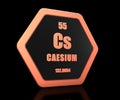 Caesium chemical element periodic table symbol 3d render