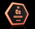 Caesium chemical element periodic table symbol 3d render Royalty Free Stock Photo