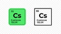 Caesium, chemical element of the periodic table vector