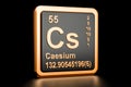 Caesium Cs chemical element. 3D rendering