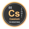 Caesium Cs chemical element. 3D rendering