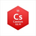 Caesium symbol. Chemical element of the periodic table. Vector stock illustration.