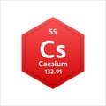 Caesium symbol. Chemical element of the periodic table. Vector stock illustration. Royalty Free Stock Photo