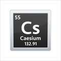 Caesium symbol. Chemical element of the periodic table. Vector stock illustration.