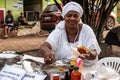 Caete Acu, Brazil - Jan 06, 2024: Streetlife in the city center of Caete Acu, Vale do Capao, Bahia, Brazil