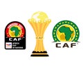 Can Cameroon 2021 Logo, Caf Symbol, And African Cup Football Trophy Royalty Free Stock Photo