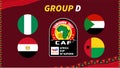 Can Cameroon 2021 Symbol Group D African Cup Football Teams Flags Royalty Free Stock Photo