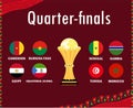 Design Can Cameroon 2021 Quarter-Finals Flags Symbol Countries African Cup Trophy Royalty Free Stock Photo