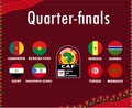 Design Can Cameroon 2021 Symbol Quarter-Finals Flags Symbol Countries Royalty Free Stock Photo