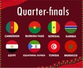 Design Can Cameroon 2021 Quarter-Finals Flags Symbol Countries Royalty Free Stock Photo