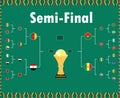 Design Can Cameroon 2021 Semi-Finals Emblem Flags Symbol Countries African Cup Trophy Royalty Free Stock Photo