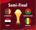 Design Can Cameroon 2021 Semi-Finals Flags Symbol Emblem Countries African Cup Trophy Royalty Free Stock Photo