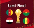 Design Can Cameroon 2021 Semi-Finals Flags Symbol Countries African Cup Trophy Royalty Free Stock Photo