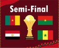 Design Can Cameroon 2021 Semi-Finals Flags Symbol African Cup Trophy Royalty Free Stock Photo