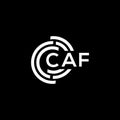 CAF letter logo design on black background. CAF creative initials letter logo concept. CAF letter design Royalty Free Stock Photo