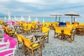 Cafe on a beach. Platamonas, Pieria, Greece