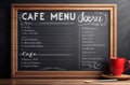 Wooden blackboard with chalk cafe menu