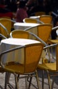 Cafe chairs and table