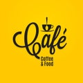 Cafe coffee and food menu. Coffee cup logo Royalty Free Stock Photo
