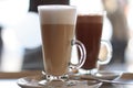 Cafe Coffee Latte in glass Royalty Free Stock Photo