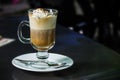 Cafe Coffee Latte in glass Royalty Free Stock Photo