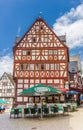 Cafe in a colorful half timbered house in Limburg