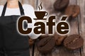 Cafe concept is shown by coffee roasters Royalty Free Stock Photo