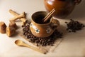 Cafe de Olla in a Clay Cup Royalty Free Stock Photo