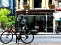 Cafe in Downtown Toronto with light street traffic