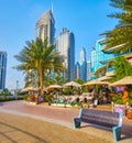 Cafe in Dubai Marina, UAE Royalty Free Stock Photo