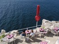 Cafe on the Edge (Croatia) Royalty Free Stock Photo