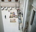 Cafe in Great Court, British Museum, as seen from above, London, England, UK