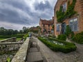 Cafe in a historic manor estate turned into hotel Royalty Free Stock Photo