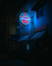 Cafe Hollywood neon sign at night, Albany, New York