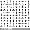 100 cafe icons set, simple style Royalty Free Stock Photo