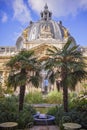 Cafe in the inner yard of Petit Palace with palm trees in Paris