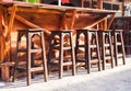 Cafe interior - bar chairs outdoors