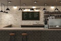 Cafe interior or coffee shop inside with counter bar