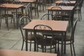 Cafe Interior. Coffee shop or cafe simple empty cafe tables Royalty Free Stock Photo