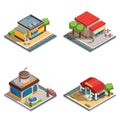 Cafe Isometric Icons Set Royalty Free Stock Photo