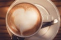 Cafe latte with a heart