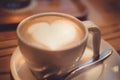 Cafe latte with a heart