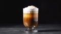 Cafe latte macchiato, layered coffee in a glass