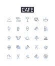 Cafe line icons collection. Specialist, Skilled, Authority, Master, Elite, Proficient, Experienced vector and linear