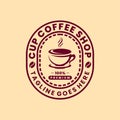 stemp or emblem coffe shop logo design template