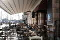 Cafe by harbour, in Chios Island, Greece Royalty Free Stock Photo