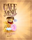 Cafe menu list vector design with copy space for text