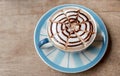 Cafe Mocha, Nice hot coffee, top view Royalty Free Stock Photo