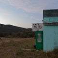 Cafe motel ruin structure front door wide open