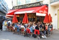 The cafe Olympia , near Opera district, Paris, France. Royalty Free Stock Photo